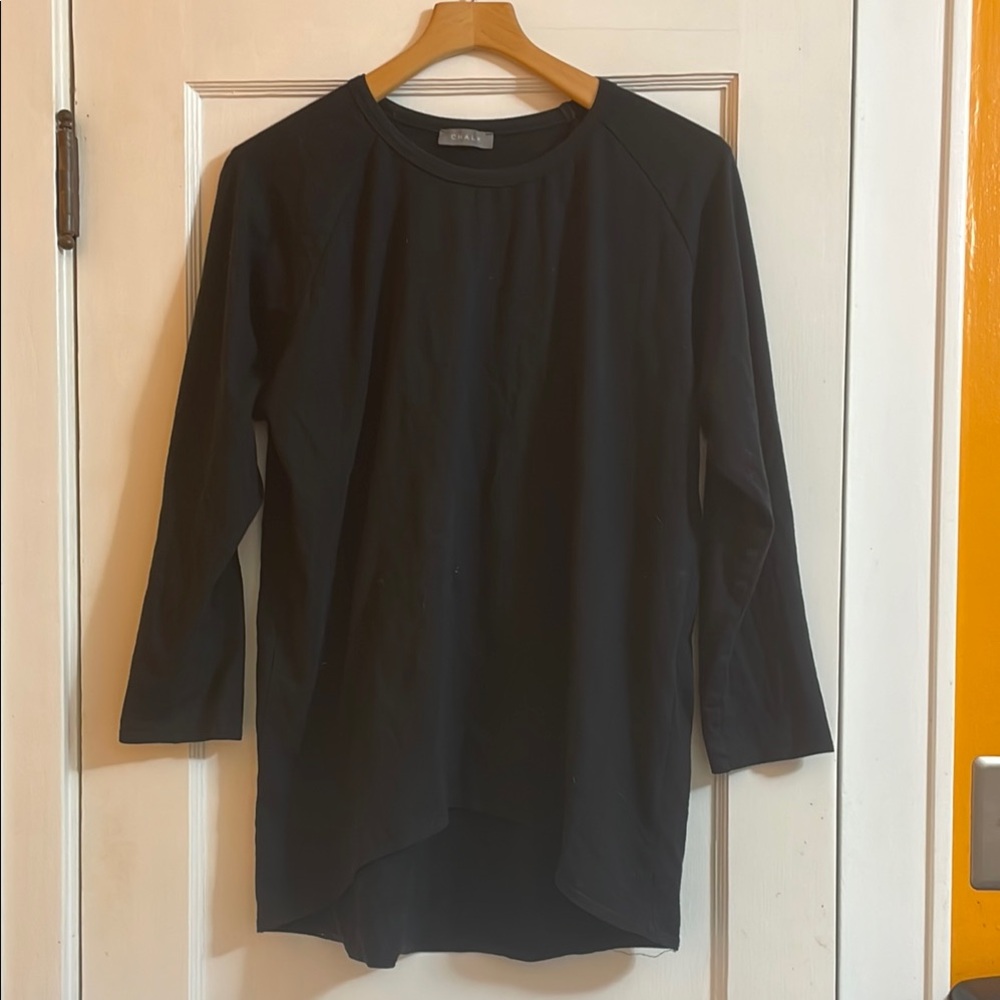 Chalk Couture Black Boxy Tunic with 3/4 Sleeves